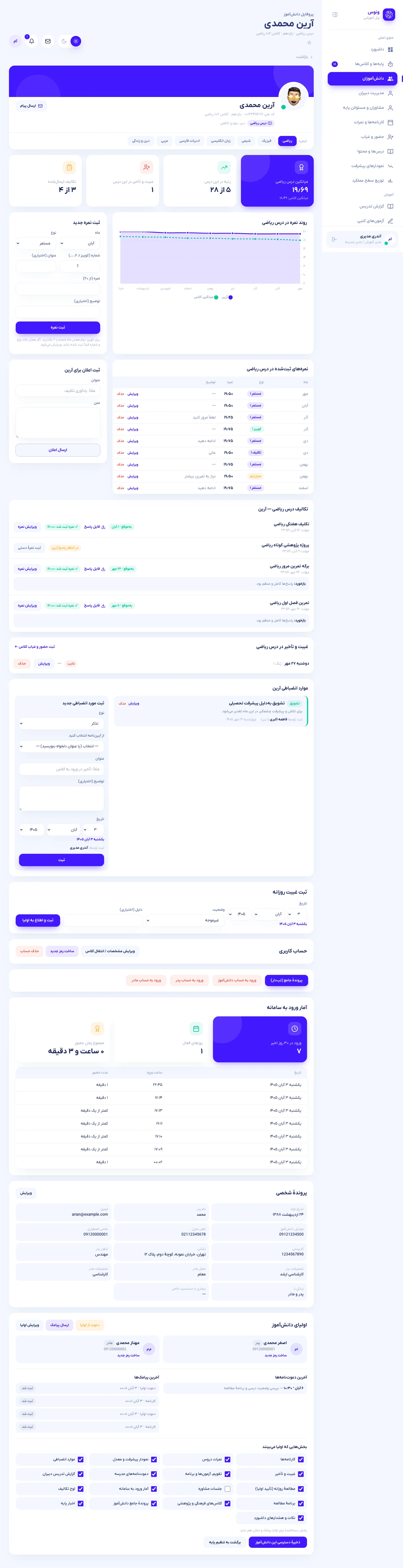 پروفایل دانشآموز برای کارکنان